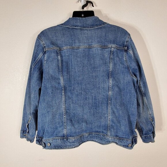 Levis Denim Trucker Jacket Plus Size 3X Womens Blue Jean Jacket Cowgirl Western - Picture 9 of 12
